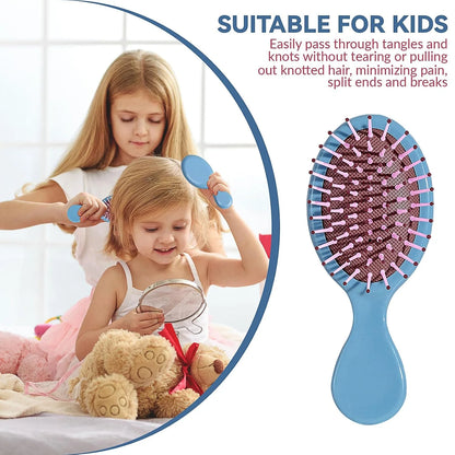 2P Mini Hair Brush,Brush Squirt Detangling Brush,Mini Detangler Brush, No Tangle Ultra-Soft IntelliFlex Bristles,with Ease Knots Without Tears or Breakage (Bright flour)