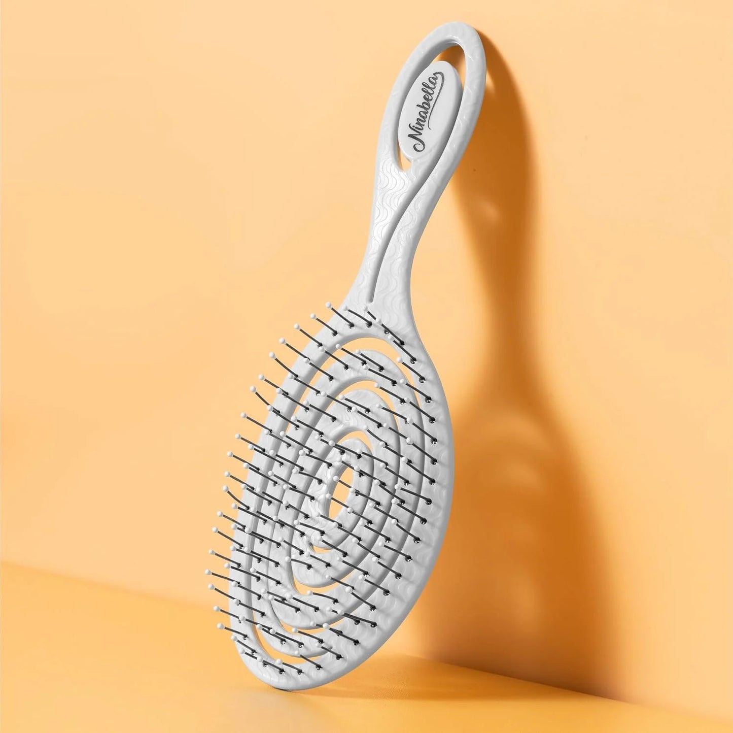 Ninabella Detangler Brush - No Tangle Hair Brush for Women, Fine, Thick and Long Hair - Hairbrush for Wet and Dry Hair, Gentle on the Scalp - Elegant Black