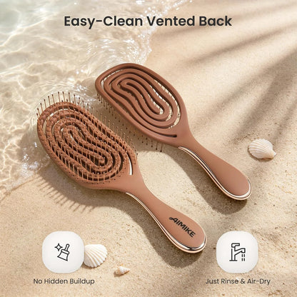 AIMIKE Spiral Hairbrush for Fine Hair, Wet Detangler Brush for Women & Kids