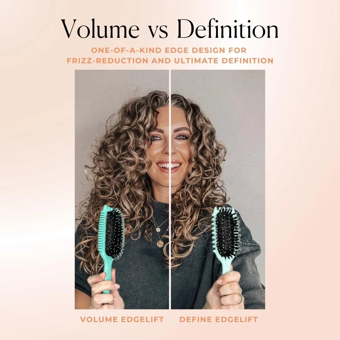 Bounce Curl Volume EdgeLift Brush, 5-In-1 Styling Tool Defined Curls Purple
