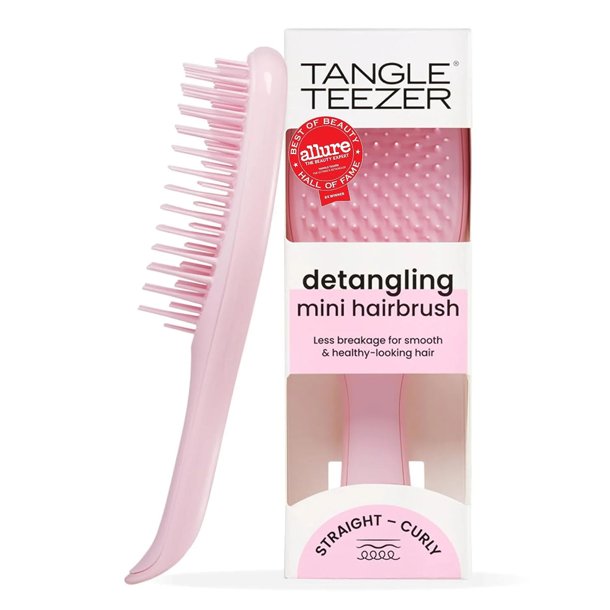 Tangle Teezer Ultimate Detangler Mini Hair Brush, Pink & Mint