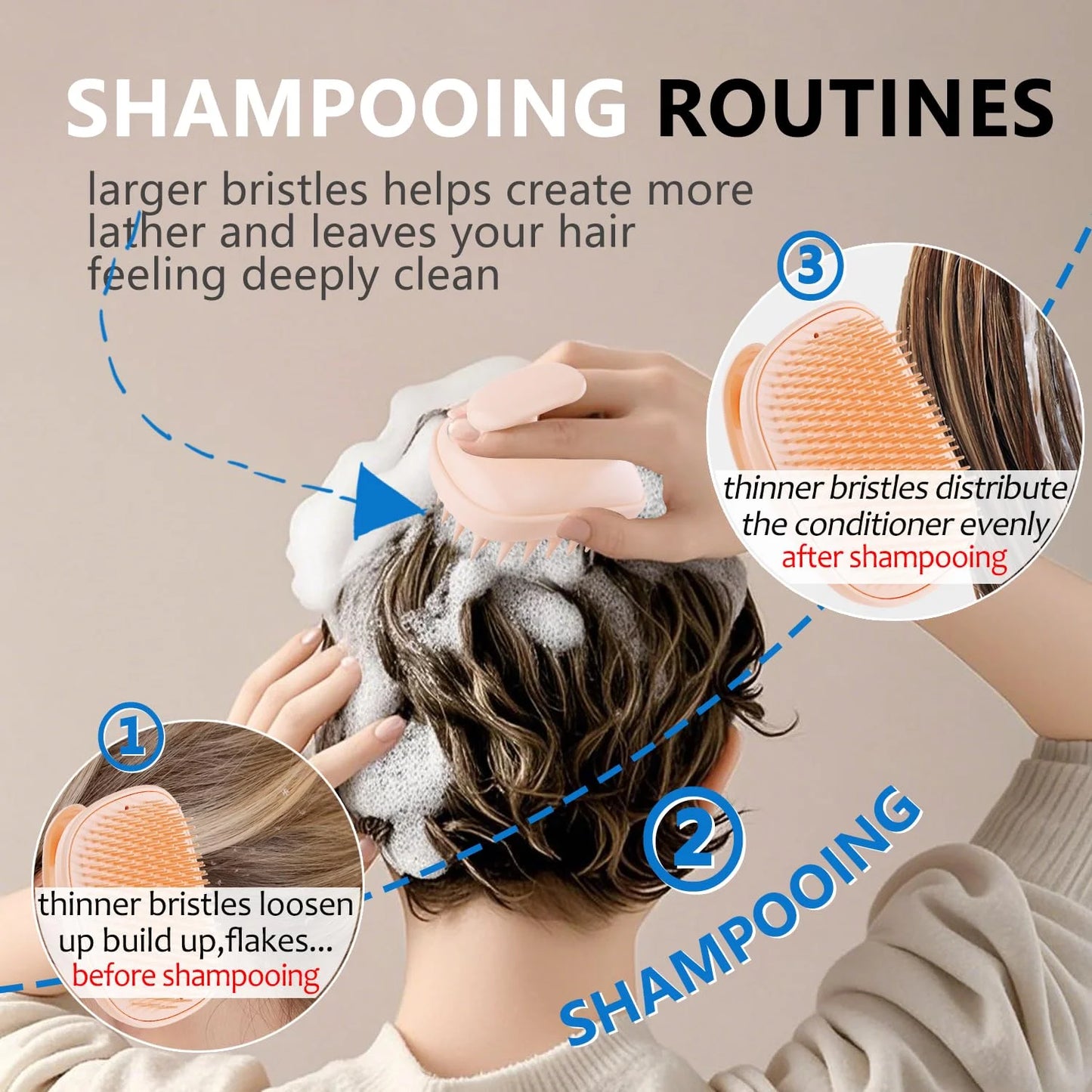 Scalp Scrubber Massager Shampoo Brush,Exfoliator for Dandruff & Hair Growth