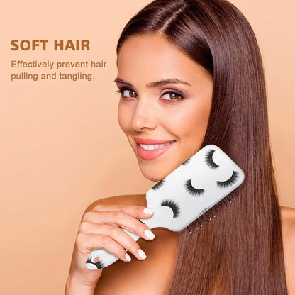 Air-Cushion Comb Black Gold Glitter Cheetah Leopard Print, Smooth Hair Salon Anti-Knotting Fluffy, For Long Thick Curly Hair, 1 Pack