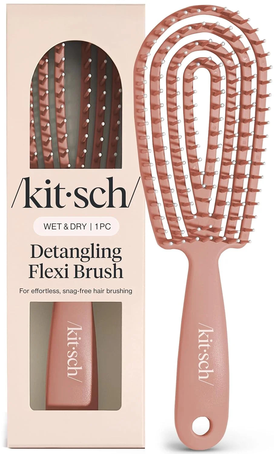 Kitsch Flexi Flow Detangler Brush, Hair Brushes For Women - Black