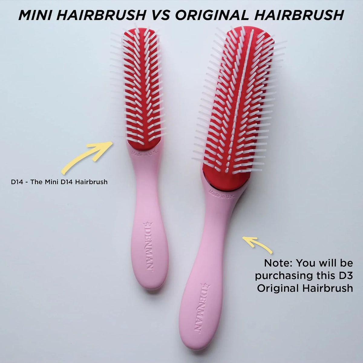 Denman D3 Original Curl Definer & Styler, Curly Hair Brush for Women & Men – 7 Row Detangling & Curl Defining Brush for Smooth Defined Curls - a precision Styling Brush for straight hair