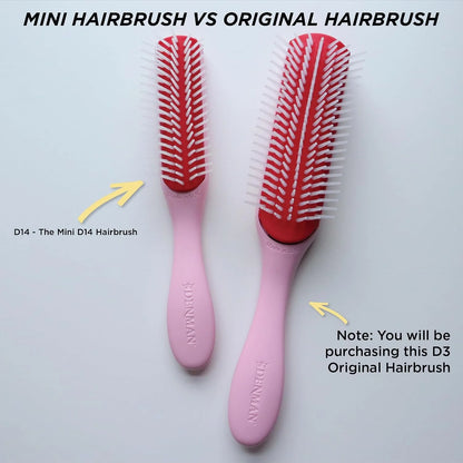 Denman D3 Original Curl Definer & Styler, Curly Hair Brush for Women & Men – 7 Row Detangling & Curl Defining Brush for Smooth Defined Curls - a precision Styling Brush for straight hair