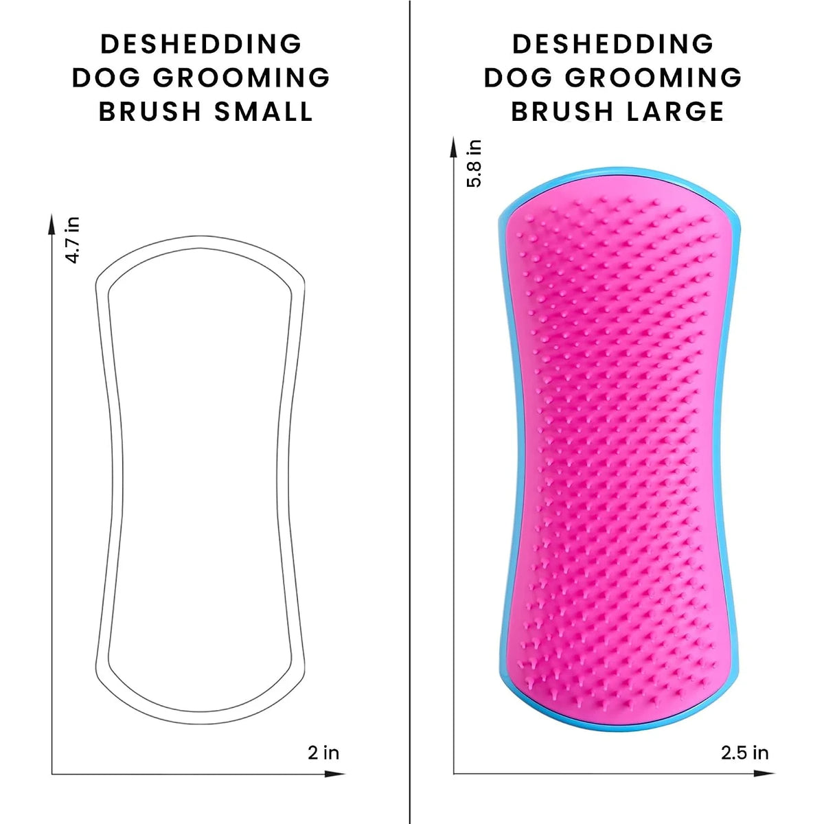 Pet Teezer De-Shedding Dog Brush for Long Hair Breeds, Large, Blue & Pink