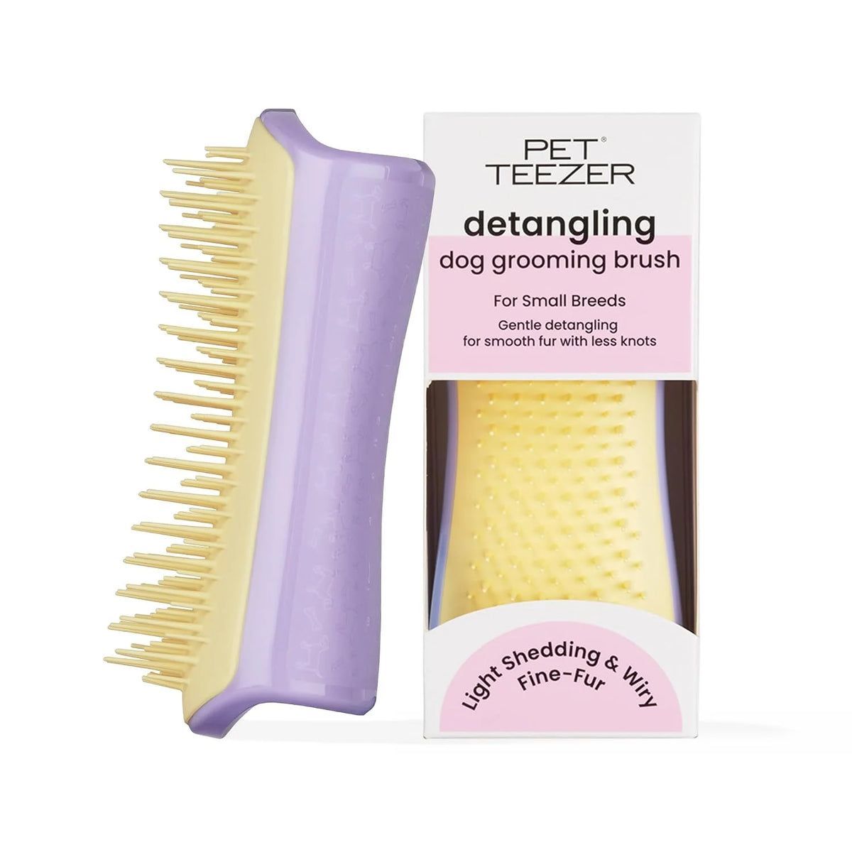 Pet Teezer Detangling Dog Brush for Long Hair Breeds, Large, Blue & Grey