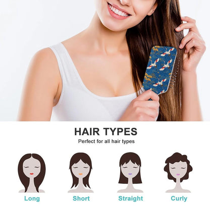 Air Cushion Comb for Massage Japanese Ocean Wave Fish Koifish Art, For Curly Long Thick Straight Hair, Women Girls Ladies