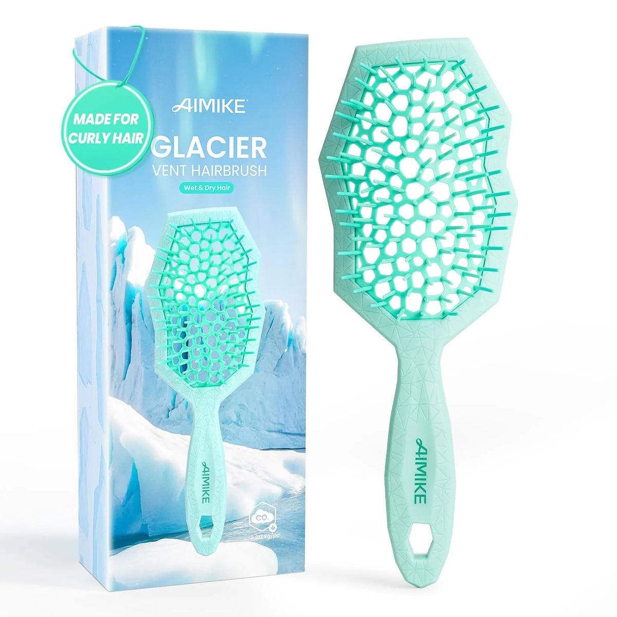 AIMIKE Glacier Detangler Brush for Curly Hair, Wet & Dry Hair Brush