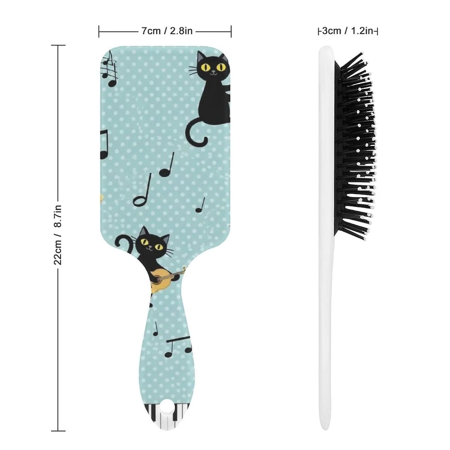 Air-Cushion Comb Black Gold Glitter Cheetah Leopard Print, Smooth Hair Salon Anti-Knotting Fluffy, For Long Thick Curly Hair, 1 Pack