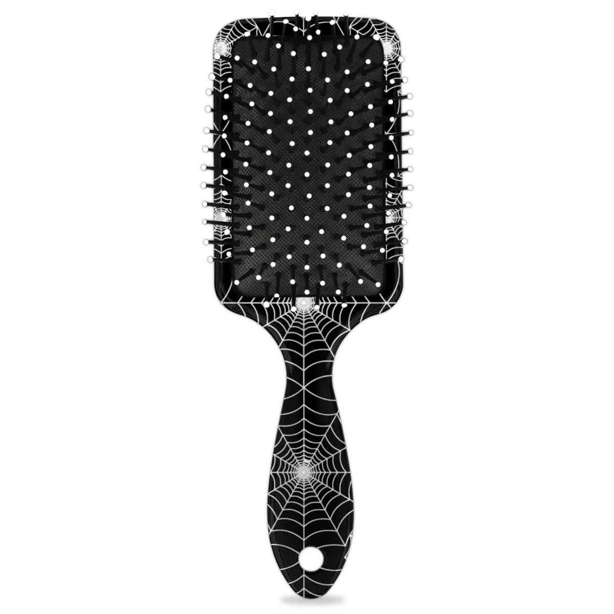 Personalized-Kids-Hair-Brush for Boy Girls Custom Gift Detangler Brush Soft Bristle Hair Brushes Travel Hair Brush for All Hair Types Christmas Hallowmas Spider Web Sliver Dot