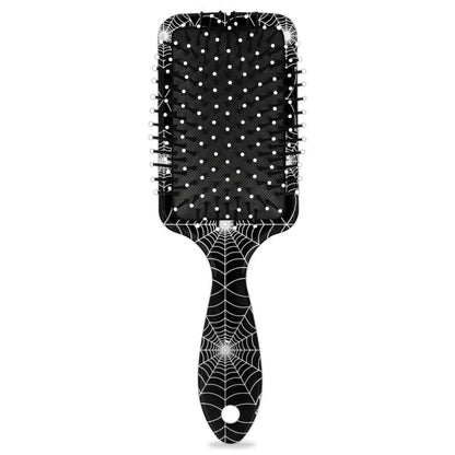 Personalized-Kids-Hair-Brush for Boy Girls Custom Gift Detangler Brush Soft Bristle Hair Brushes Travel Hair Brush for All Hair Types Christmas Hallowmas Spider Web Sliver Dot