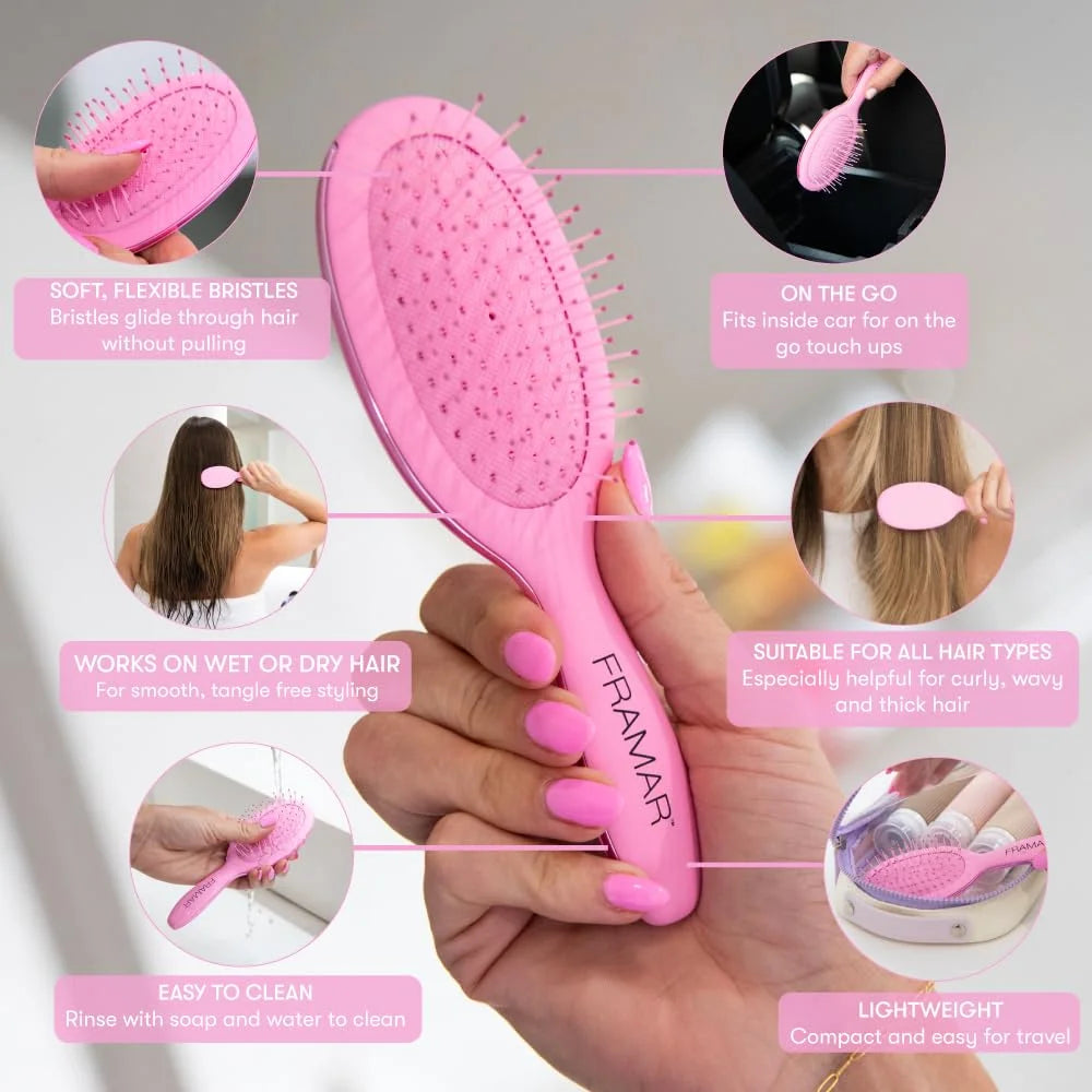 FRAMAR Wet Hair Brush Detangler, Detangling Hairbrush For Women – Giraffe