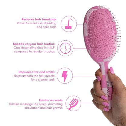 FRAMAR Wet Hair Brush Detangler, Detangling Hairbrush For Women – Giraffe