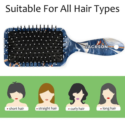 Personalized Cute Car Detangler-Hair-Brush for Kids Boys,Glides Through Tangles Comb,Custom Name Hair Brushes for All Hair Types Wet/Dry/Curly/Thick Hair,White 2