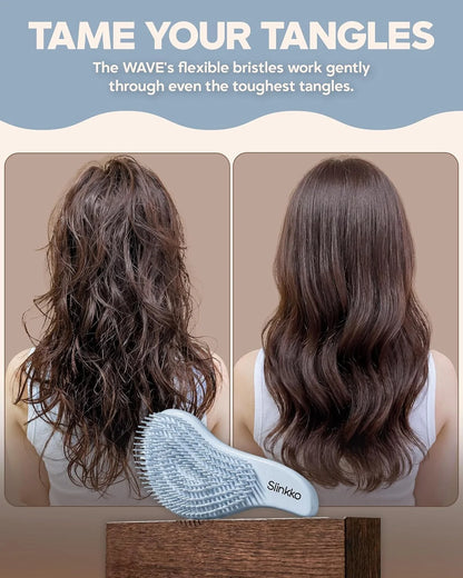 Detangler Brush, Hair Brush for Women, Men & Kids - Detangling Hair Brush for Curly, Thick, Fine & Wavy Hair - Anti-Breakage Wave Brush, Pain-Free Hairbrush, Special Edition Burgundy