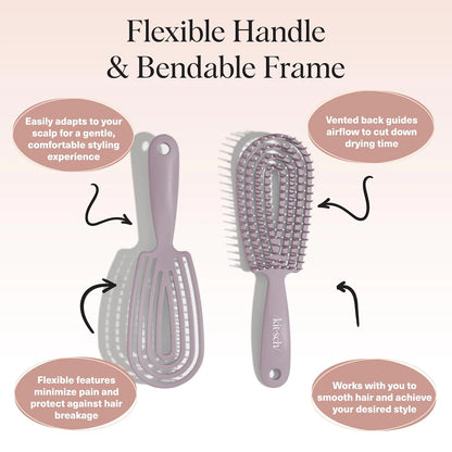 Kitsch Flexi Flow Detangler Brush, Hair Brushes For Women - Black