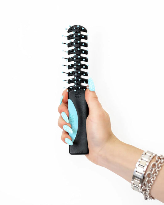 Cricket Static Free Volumizer Hair Brush - Styling, and Detangling All Hair Types, Long, Short, Thick, Thin, Curly, Straight, and Wavy, Happy Hair (Sky Blue)