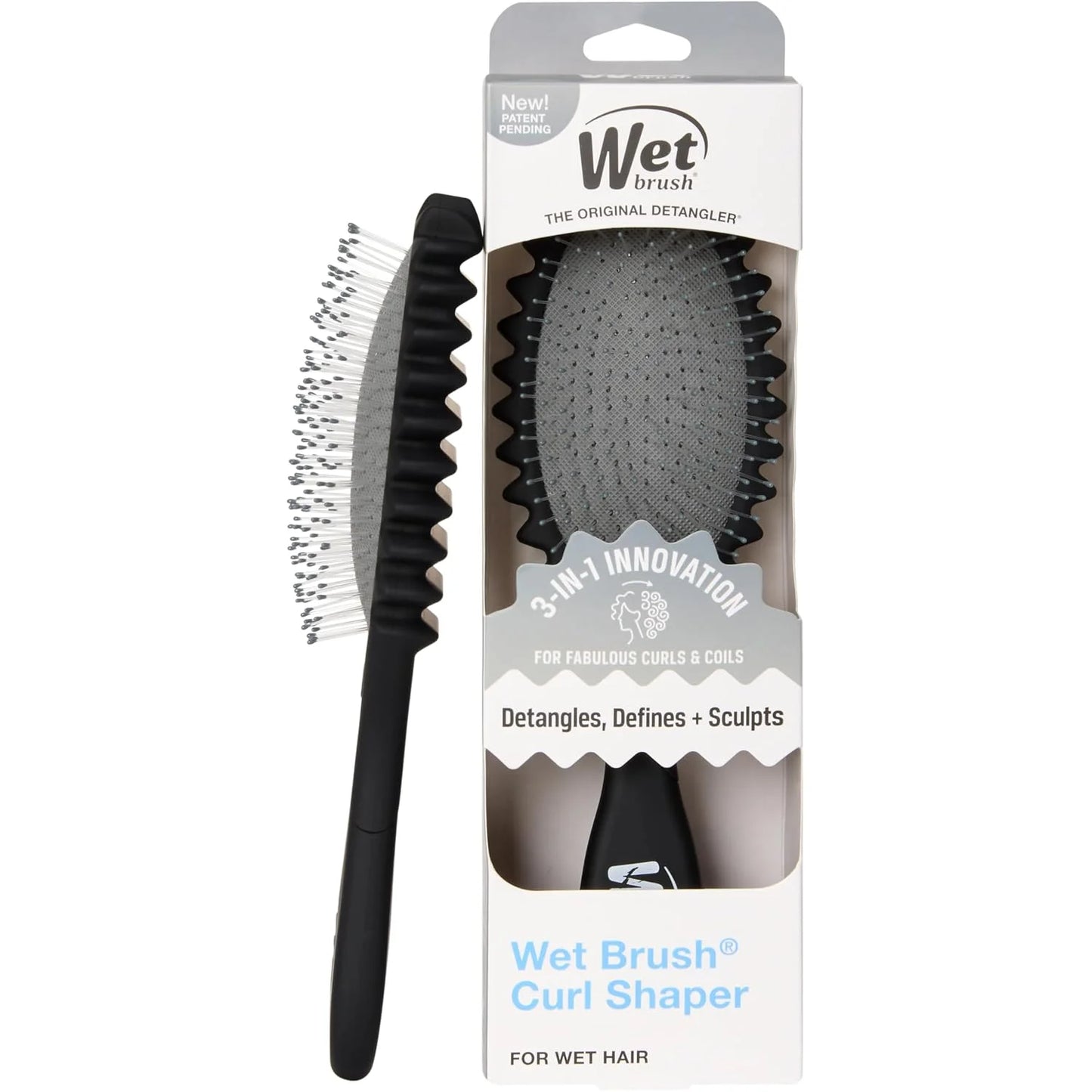 Wet Brush Curl Shaper Detangler Brush, Purple, Made for Women, Men & Kids