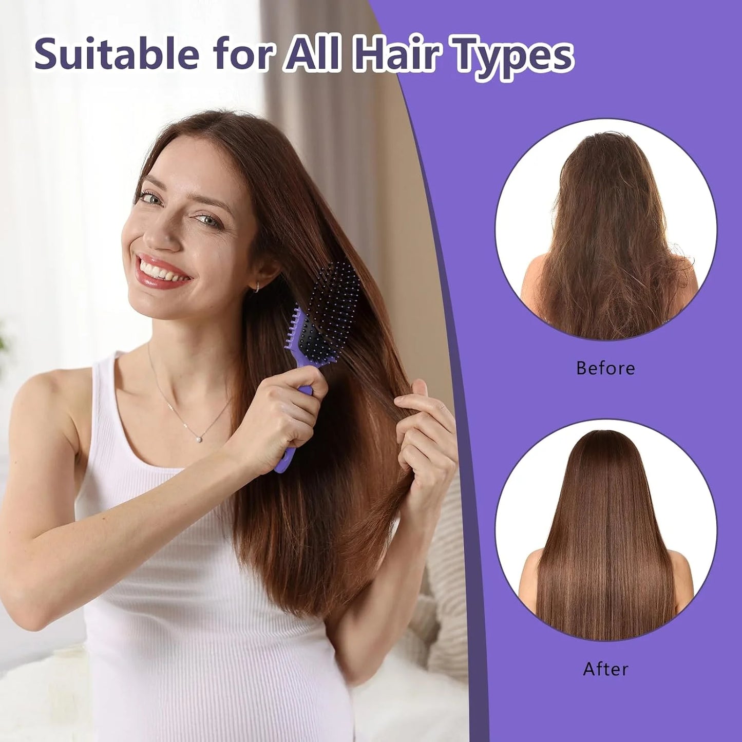 Curl Defining Brush, Curly Hair Brush, Slick Back Hair Brush, For Combing and Shaping Curls in All Hairstyles to Reduce Pulling (Pink)