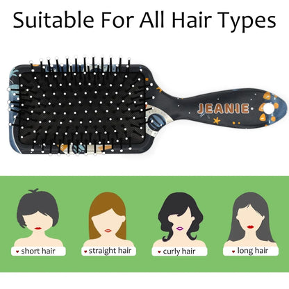 Personalized Cool-Rocket Detangler-Hair-Brush for Kids-Boys,Glides Through Tangles Comb,Custom Name Hair Brushes for All Hair Types Wet/Dry/Curly/Thick Hair,Dark Blue