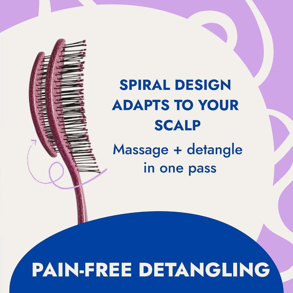 Ninabella Detangler Brush - No Tangle Hair Brush for Women, Fine, Thick and Long Hair - Hairbrush for Wet and Dry Hair, Gentle on the Scalp - Elegant Black