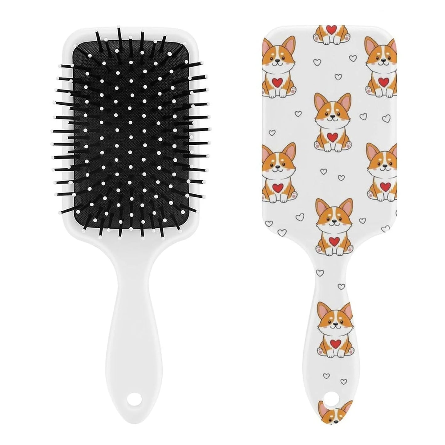 Women Girls Ladies Hair Brush Purple Black Buffalo Check Plaid Pattern, Paddle Brush for Detangling Scalp Massage, Cushion Hairbrush for Long Thick Curly Hair