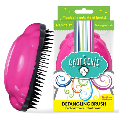 Knot Genie Detangling Hair Brush for Kids (Peaceful Purple) | Original Size | Perfect Detangling Brush for Curly Hair, Gently Separate Tangles, Leaves Hair Smooth and Shiny