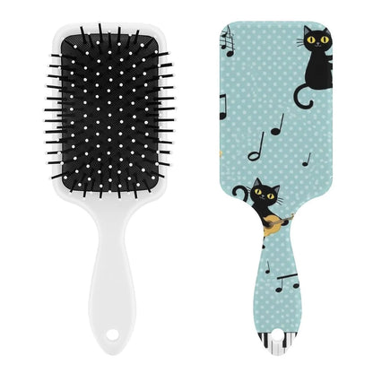 Air-Cushion Comb Black Gold Glitter Cheetah Leopard Print, Smooth Hair Salon Anti-Knotting Fluffy, For Long Thick Curly Hair, 1 Pack