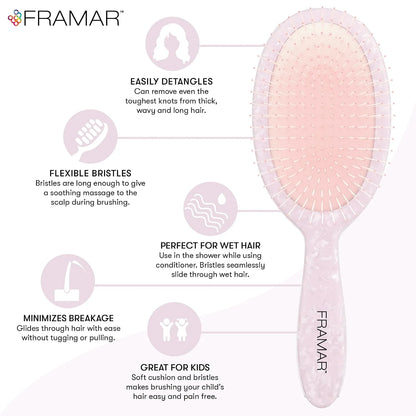 FRAMAR Wet Hair Brush Detangler, Detangling Hairbrush For Women – Giraffe