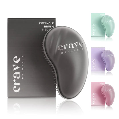 Crave Naturals Mini Detangler Hair Brush Turquoise – Glide Thru Hair Detangler Brush for Women, Kids & Toddlers – Gentle Scalp Care, No-Pain Tangle-Free Hairbrush for All Hair Types, Travel Hair Brush