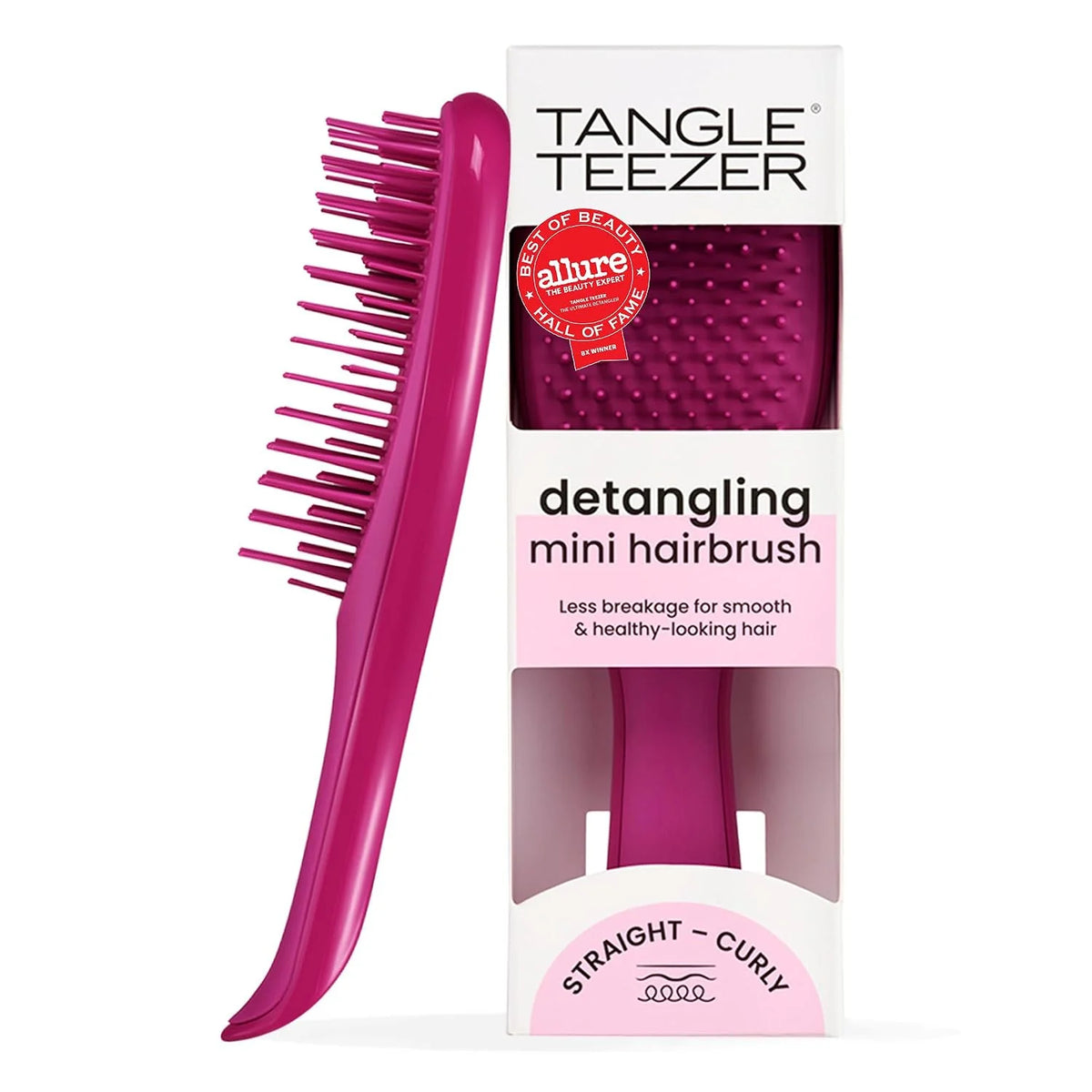 Tangle Teezer Ultimate Detangler Mini Hair Brush, Pink & Mint