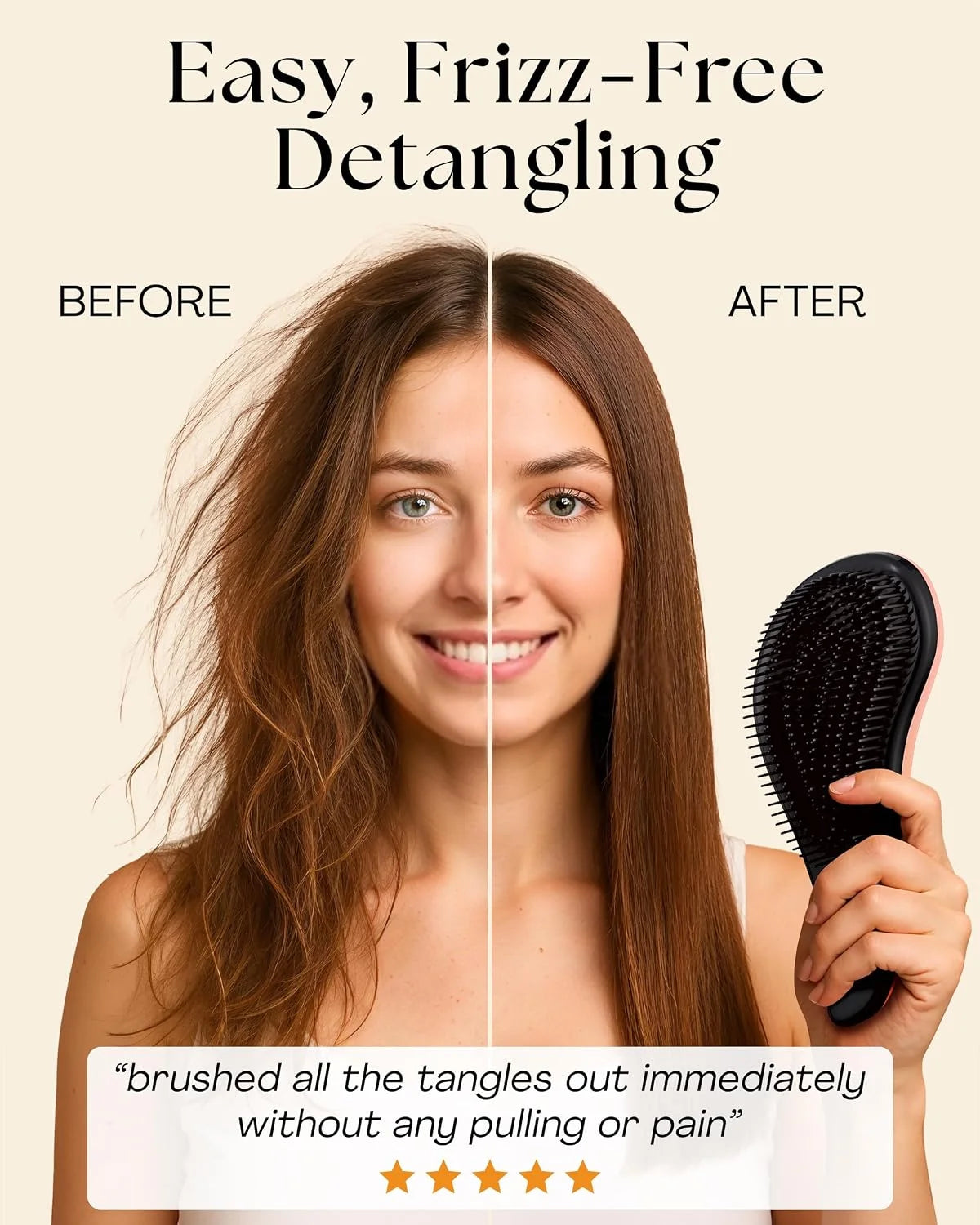 Lily England Detangling Comb & Brush Set for Girls, Tail & Wide Tooth Comb