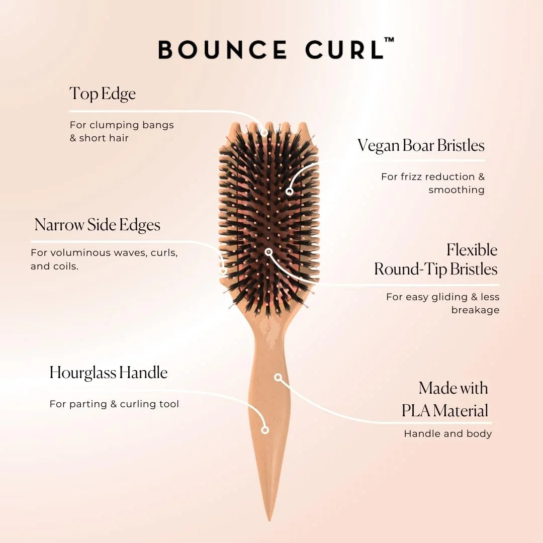 Bounce Curl Volume EdgeLift Brush, 5-In-1 Styling Tool Defined Curls Purple