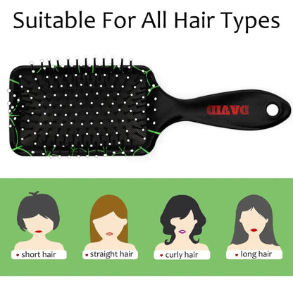 Personalized-Kids-Hair-Brush for Boy Girls Custom Gift Detangler Brush Soft Bristle Hair Brushes Travel Hair Brush for All Hair Types Christmas Hallowmas Spider Web Sliver Dot