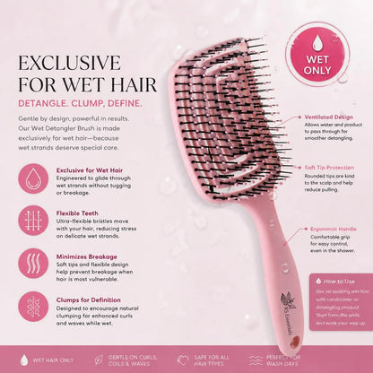 RS ESSENTIAL'S BY LV detangler brush hair brush detangler tangle vented hair brushes for women pink hairbrush black hair brush detangling brush (PINK)