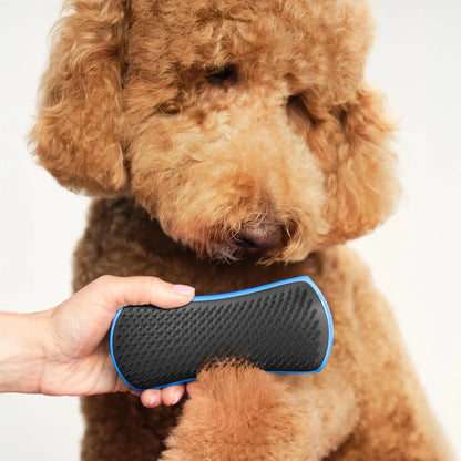 Pet Teezer Detangling Dog Brush for Long Hair Breeds, Large, Blue & Grey