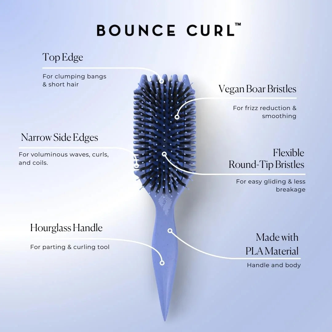 Bounce Curl Volume EdgeLift Brush, 5-In-1 Styling Tool Defined Curls Purple