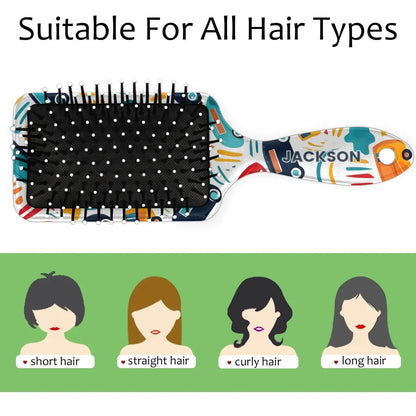 Personalized Cute Car Detangler-Hair-Brush for Kids Boys,Glides Through Tangles Comb,Custom Name Hair Brushes for All Hair Types Wet/Dry/Curly/Thick Hair,White 2