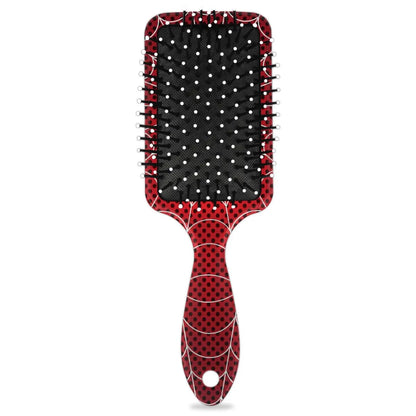 Personalized-Kids-Hair-Brush for Boy Girls Custom Gift Detangler Brush Soft Bristle Hair Brushes Travel Hair Brush for All Hair Types Christmas Hallowmas Spider Web Sliver Dot