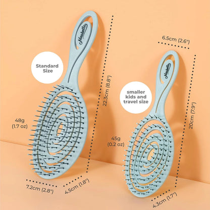 Ninabella Detangler Brush - No Tangle Hair Brush for Women, Fine, Thick and Long Hair - Hairbrush for Wet and Dry Hair, Gentle on the Scalp - Elegant Black