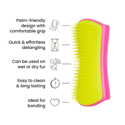 Pet Teezer Detangling Dog Brush for Long Hair Breeds, Large, Blue & Grey