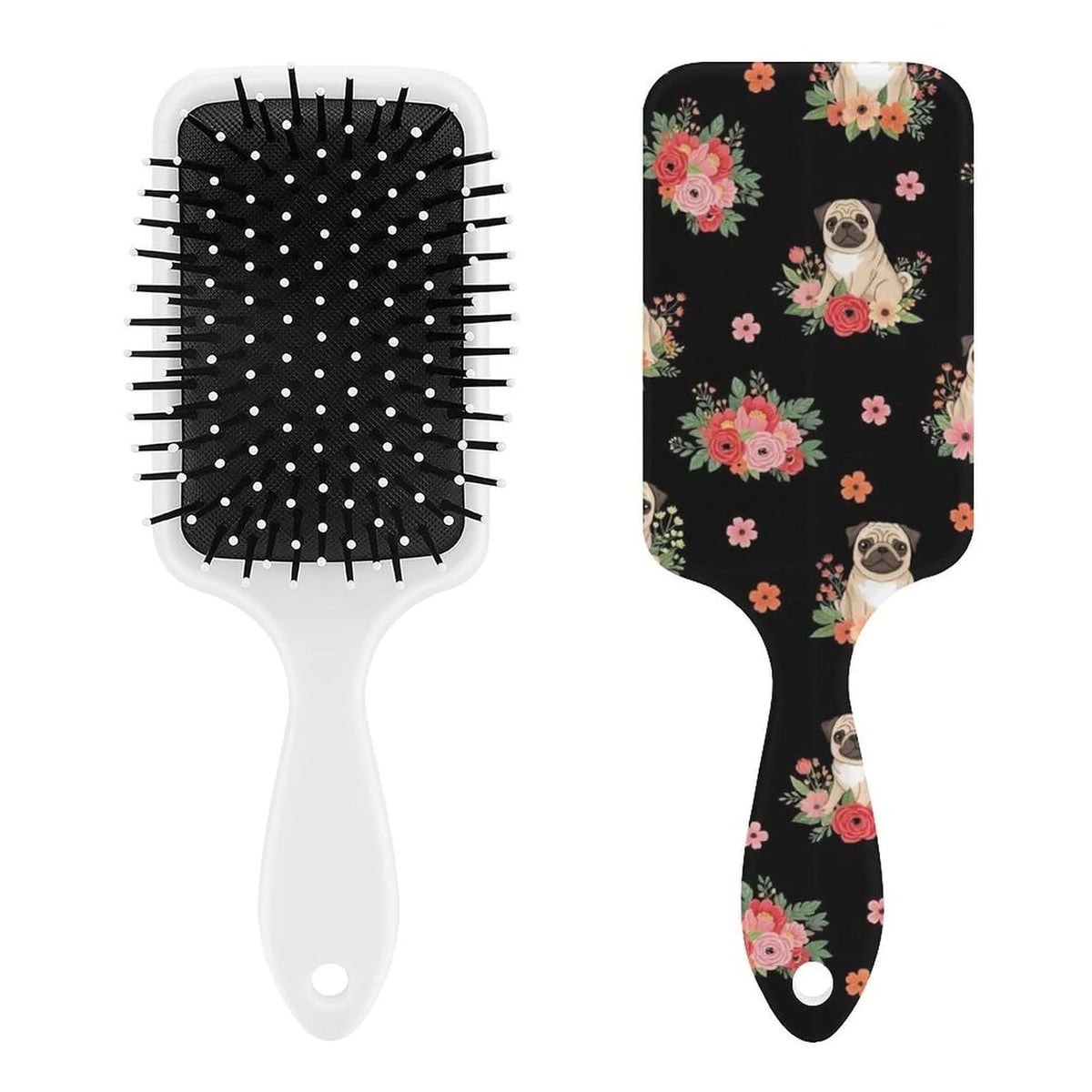 Women Girls Ladies Hair Brush Purple Black Buffalo Check Plaid Pattern, Paddle Brush for Detangling Scalp Massage, Cushion Hairbrush for Long Thick Curly Hair