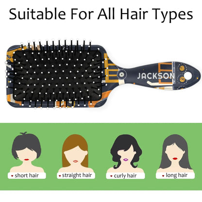 Personalized Cool-Rocket Detangler-Hair-Brush for Kids-Boys,Glides Through Tangles Comb,Custom Name Hair Brushes for All Hair Types Wet/Dry/Curly/Thick Hair,Dark Blue