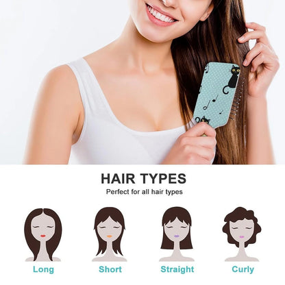 Air-Cushion Comb Black Gold Glitter Cheetah Leopard Print, Smooth Hair Salon Anti-Knotting Fluffy, For Long Thick Curly Hair, 1 Pack