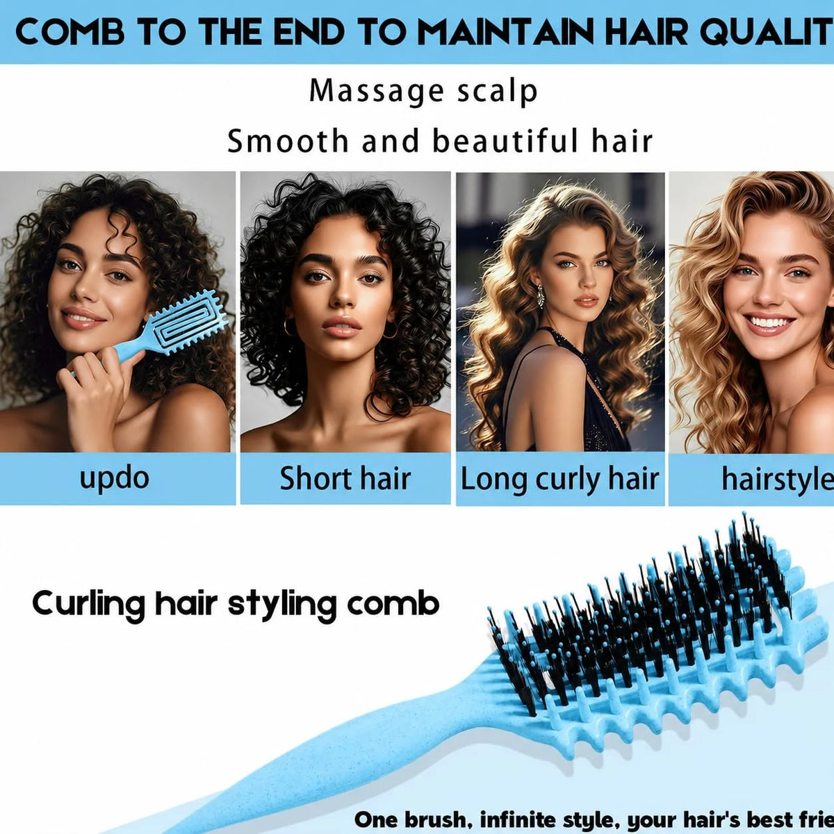 Curly Hair Brush Candybrush Curl Defining Brush for Detangling Shaping and Defining Curls for Women, Men, Wet & Dry Hair (Green Pink)
