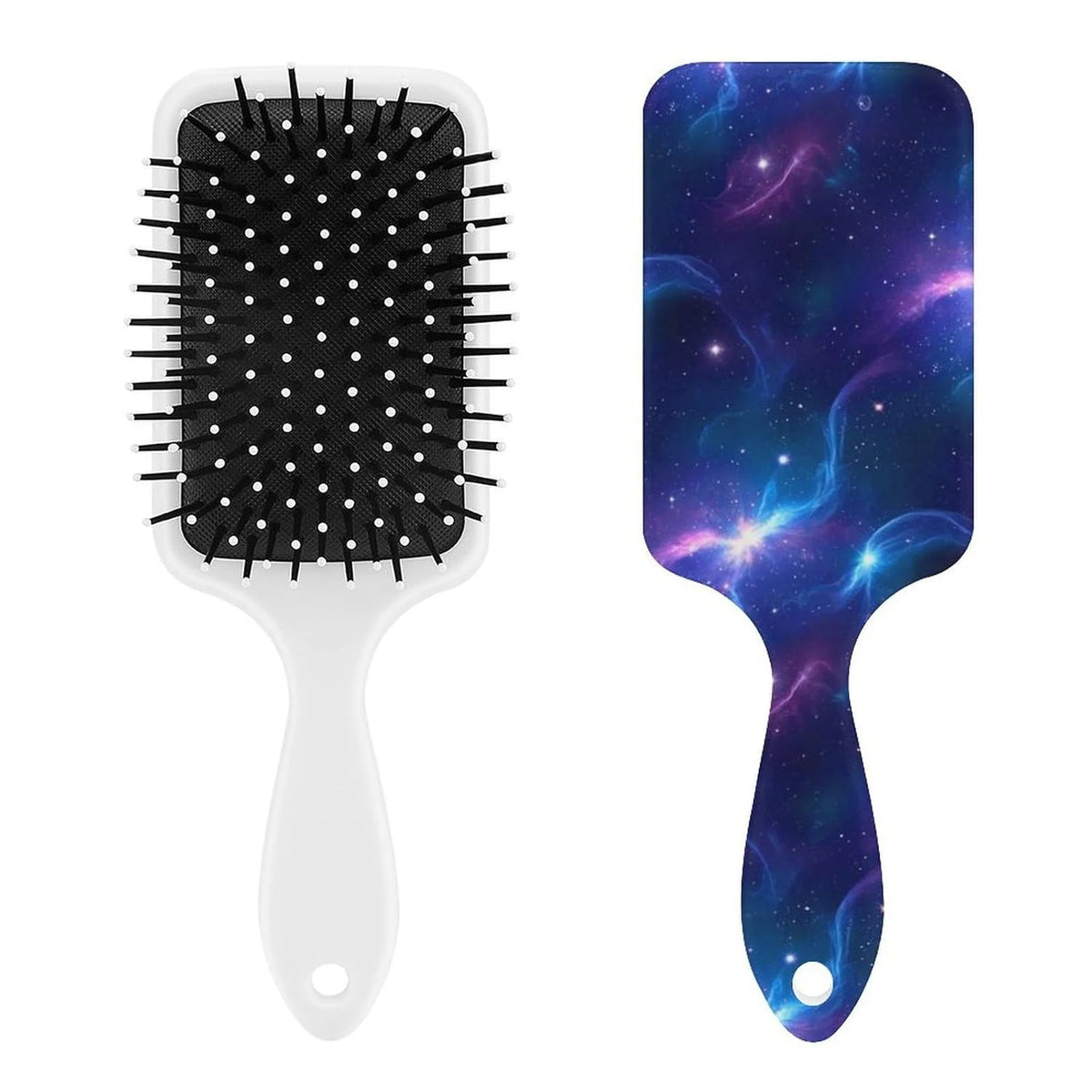 Women Girls Ladies Hair Brush Purple Black Buffalo Check Plaid Pattern, Paddle Brush for Detangling Scalp Massage, Cushion Hairbrush for Long Thick Curly Hair
