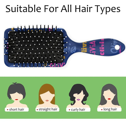 Personalized Name Hair Brush Detangler Brush Gifts for Women Man Custom Detangler-Hair-Brush Kids-Toddler-Girls for Travel All Hair Types