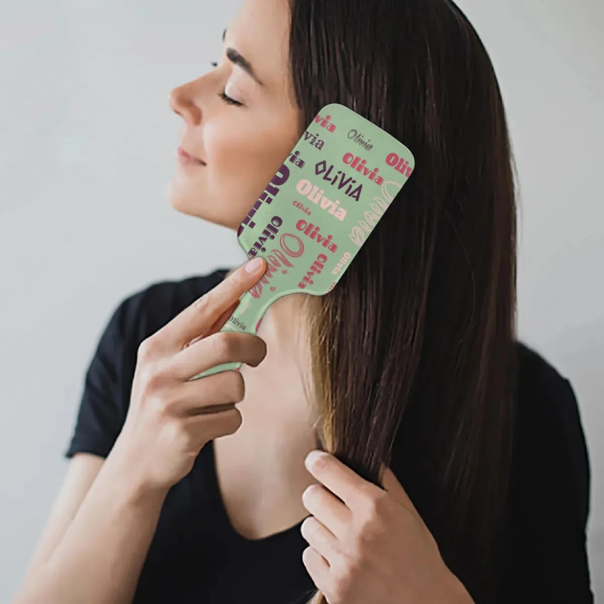 Personalized Name Hair Brush Detangler Brush Gifts for Women Man Custom Detangler-Hair-Brush Kids-Toddler-Girls for Travel All Hair Types